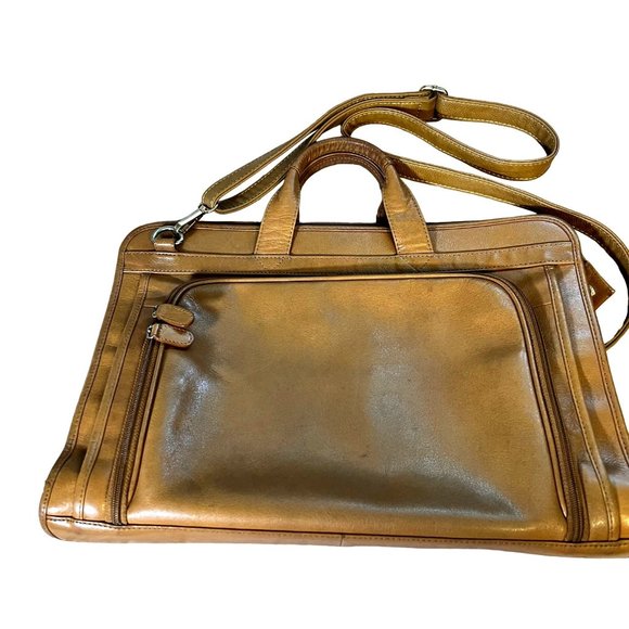 Wilson Leather Other - Vintage Wilson Leather Laptop Bag Briefcase Work Shoulder Bag Brown